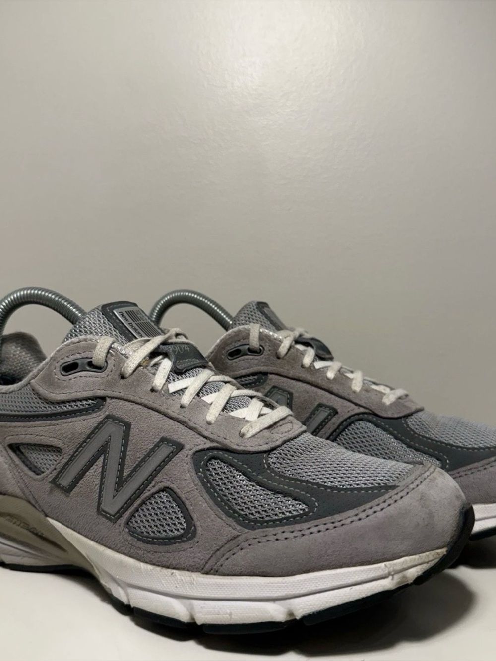 New Balance 990v4 USA Grey Silver Womens Size 8.5 2A Athletic Suede Sneaker Shoe